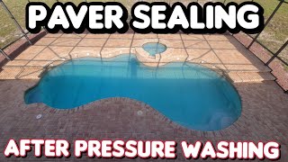 How To Seal Pavers After Pressure Washing  Satisfying Cleaning paverseal [upl. by Rehtul]