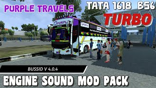 BUSSID V 404 TATA 1618 TURBO BS6 PURPLE TRAVELS BUS BUS ENGINE SOUND PACK [upl. by Wrand]