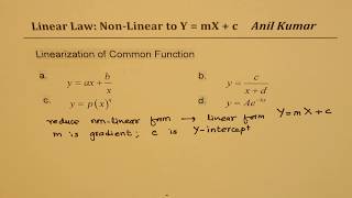 Linear Law Linearization of Exponential and Rational Functions using Logarithms [upl. by Leirea]