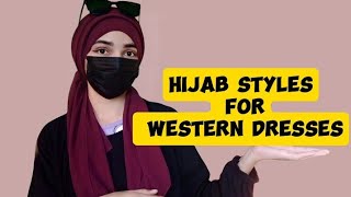 Two QuicK And Easy Hijab Styles For Western Dresses [upl. by Ettellocin956]