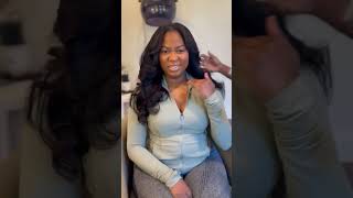 Closure sewin using the behindthehairline method sewinhair protectivestyles silkpress [upl. by Stouffer]