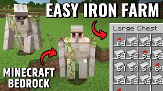 Easy Iron Farm Minecraft Bedrock 121 Step by Step Tutorial [upl. by Rori]