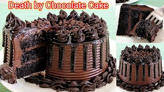 Death by Chocolate Cake  chocolate cake recipe with buttercream frosting [upl. by Elleron]