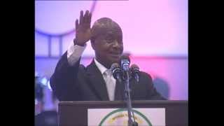 President Museveni speaks at RPF 25th Anniversary Dinner December 2012 [upl. by Aerdnaeel]