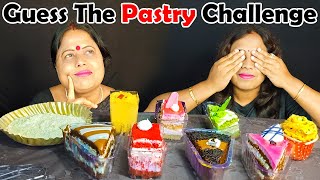 PASTRY CHALLENGE Blindfold eating Cake Challenge  Guess The Pastry Challenge  Cake Challenge [upl. by Ecnerat]