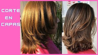 CORTE EN CAPAS CABELLO MEDIANO primavera 2021al estilo Minafersi peinados [upl. by Ahsias114]