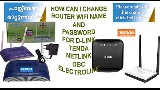 DBC ONT Netlink Electroline Tenda Dlink Wifi Name and Password changing tricks in a single video [upl. by Lunn]