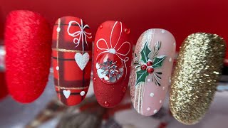 Easy Christmas Nail ArtTartan Nail ArtChristmas Ball Nail ArtPlaid Nail ArtNail Art Natalizie [upl. by Ljoka302]