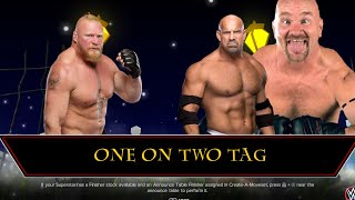 BROCK LESNAR VS GOLD BERG AND GILL BERG IN HANDICAMP MATCH [upl. by Yuji220]