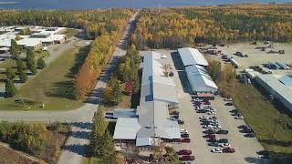 Birds Eye View Flyover tour of our New Liskeard factory facility [upl. by Nelag]