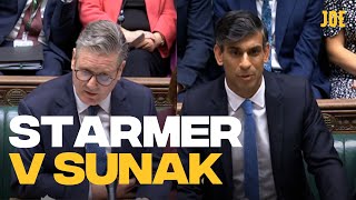 HIGHLIGHTS Starmer faces down Sunak at his first PMQs as Prime Minister PMQs [upl. by Anawit346]