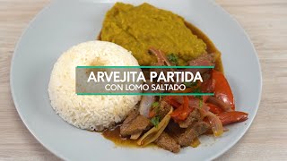 Arvejita partida con lomo saltado [upl. by Gristede]