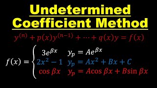 Undetermined Coefficient Method  Differential Equations  Lecture 21 [upl. by Amehsat442]