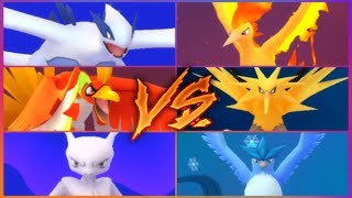 POKEMON GO LEGENDARY BATTLES HOOH MEWTWO LUGIA MOLTRES ZAPDOS amp ARTICUNO [upl. by Orimlede]