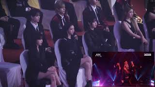 aespa stray kids’ enhypen idols reaction to itzy at aaa 2021 Mafia in the morning [upl. by Donnell]