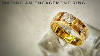 Making a Gold Engagement Ring of Diamond [upl. by Hgiel]