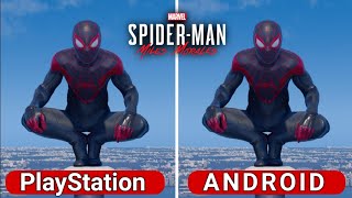 SpiderMan Miles Morales PS5 vs Android  Combat amp Swinging Comparison [upl. by Hare253]