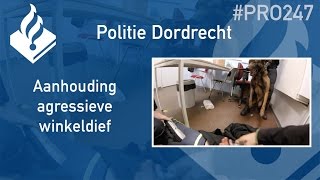 Politie PRO247 Aanhouding agressieve winkeldief [upl. by Ainivad740]