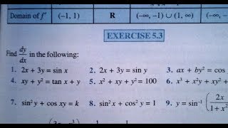 12 th NCERT MathematicsDIFFRENTIATION  EXERCISE53 Qno1 to 8 SolutionPathshala Hindi [upl. by Brinson]