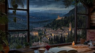 Tuscany Village Ambience in Italy  Rain and Distant Thunder Sounds for Focus Study and Relaxation [upl. by Harbard]