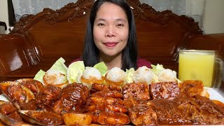 SPICY SEAFOODS MUKBANG  FILIPINO FOOD MUKBANG [upl. by Ingrim]