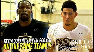 Kevin Durant amp Devin Booker TEAM UP at Rico Hines UCLA Run CRAZY SCORING CLINIC [upl. by Arraeic]