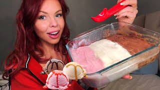 ASMR 🍨 NEAPOLITAN CAULIFLOWER ICE CREAM 🍨 MUKBANGEATING SHOW [upl. by Notreb]