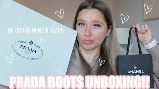 COEE BAGS UNBOXING AND REVIEW  ✨ THE MOST GORGEOUS PAIR OF BOOTS EVER✨ PRADA AND CHANEL UNBOXING [upl. by Lokim]