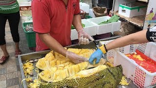 Wow What’s That Cutting amp Serving 25 KG of Jackfruit in Singapore Market [upl. by Nevla]