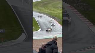 BTCC Donington Park 2024  Due to heavy rain cars out for practice laps to check track conditions [upl. by Nirrad]