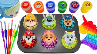 Satisfying Video l How To Make Rainbow Glitter Lollipop Candy with 6 PAW Patrol Trays Cutting ASMR [upl. by Hnamik]