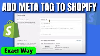 How to add meta tag to shopify 2024 [upl. by Idnyl57]