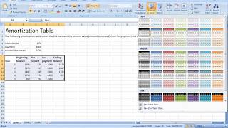 Amortization Table and cash Flow in Excel [upl. by Arada]