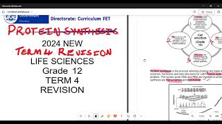 Life Sciences Grade 12 Protein Synthesis Term 4 Revision [upl. by Nameloc]