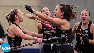 Northwestern vs Saint Josephs 2024 NCAA DI field hockey championship highlights [upl. by Aicekat]