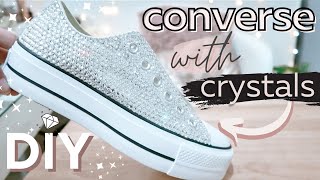 DIY How to Bling Stunning Converse Shoes Easy Custom Converse Tutorial [upl. by Lilli]