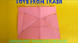 CONGRUENT TRIANGLES  ENGLISH  Simple paper folding proof [upl. by Adnac617]