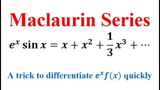 Maclaurin series of ex sinx [upl. by Yna]