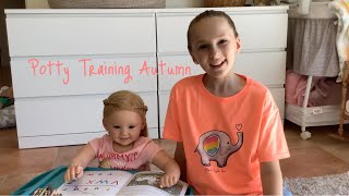 Potty Training Autumnreborn doll role play [upl. by Bluefarb]