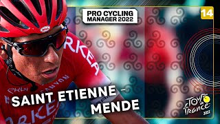 Tour de France 2022  Stage 14  Saint Etienne  Mende  Pro Cycling Manager 2022 [upl. by Alexine]