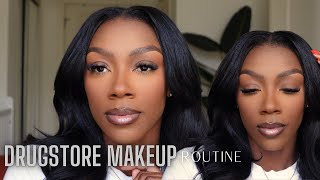 EVERYDAY DRUGSTORE MAKEUP ROUTINE  AFFORDABLE MAKEUP FOR DARK SKIN WOC  TRINDINGTOPIC [upl. by Roxane349]