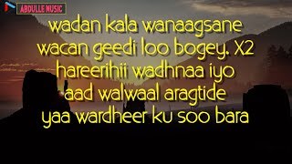 CABDI TAHLIIL WARSAME  WARDHEER  WAGAREY ADUUNYADA  Lyrics 4K [upl. by Arlina]