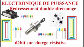 Cours électronique de Puissance Redressement double alternance Partie 4 Débit sur charge R [upl. by Coltin]