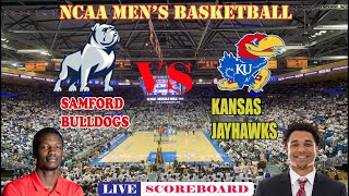 SAMFORD BULLDOGS VS KANSAS JAYHAWKS  NCAA MENS BASKETBALL LIVE SCOREBOARD [upl. by Gordan303]