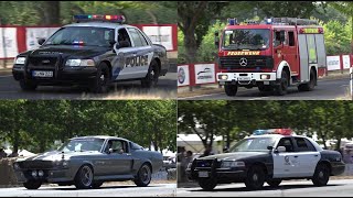 Verfolgungsjagd  Einsatzfahrt Feuerwehr Jüchen  Classic Days Schloss Dyck 2018 [upl. by Enelyaj]