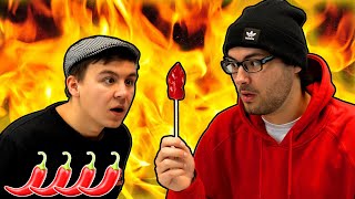 🌶️WIR TESTEN den SCHÄRFSTEN LUTSCHER der WELT 🔥9MILLIONEN SCOVILLE🔥 [upl. by Ynamreg]