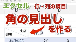 エクセル【無音】行と列の角の見出しを作成する 斜め罫線で文字分け【忘れたときに見るエクセルの備忘録】cs6 [upl. by Eixid]