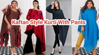 Latest Kaftan Style Kurti With Pants Capri trousers 2024  Party Wear Suits kaftan [upl. by Cassey]