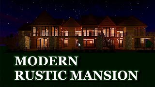 BLOXBURG  MODERN RUSTIC MANSION TOURSPEEDBUILD  ROBLOX [upl. by Ynahteb]