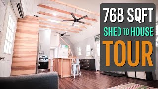 16x48 Shed to House Tour with TWO lofts [upl. by Masterson]